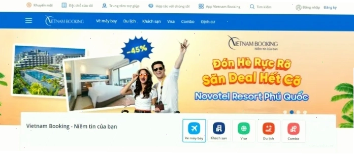 Giao diện website Vietnam Booking