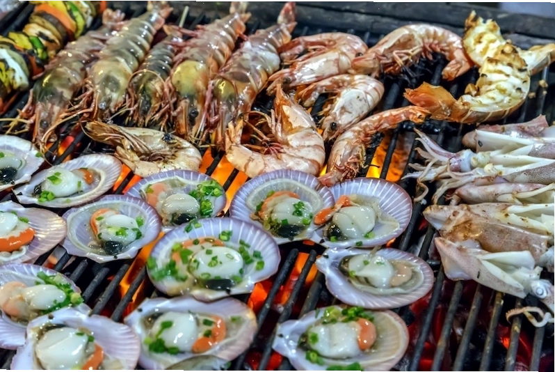Hải sản nướng tươi ngon tại Cửa Lò