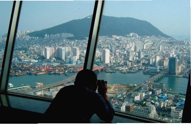 Hàng rào khóa tình yêu tại khu vực Tháp Busan ở công viên Yongdusan