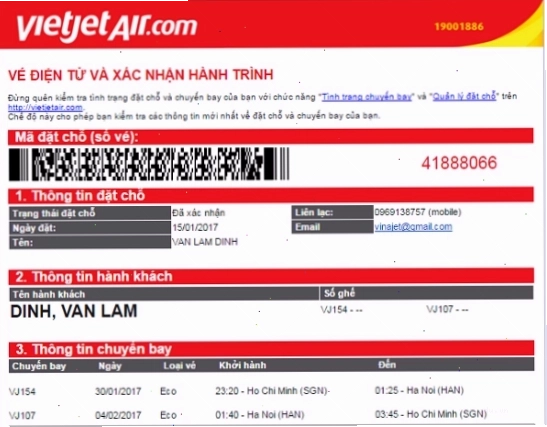 Hạng vé eco của Vietjet Air