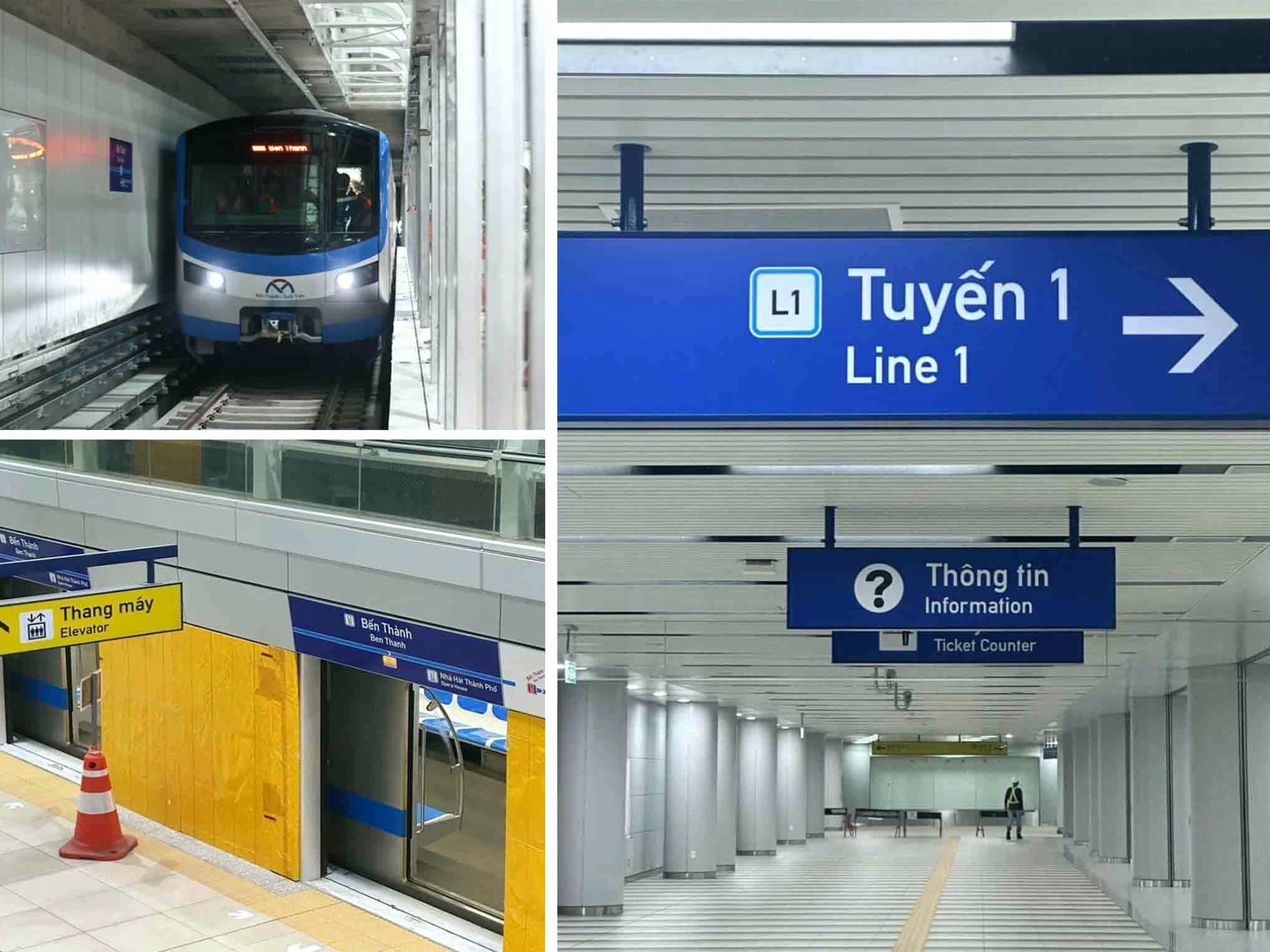 Hành khách trải nghiệm tàu điện ngầm hiện đại