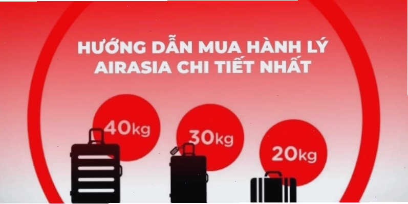 Hành lý ký gửi Air Asia với các hạn mức trọng lượng khác nhau