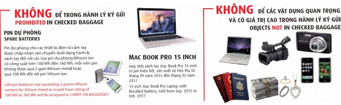 Hành lý Vietjet Air - vật phẩm giá trị cao không được khuyến khích ký gửi
