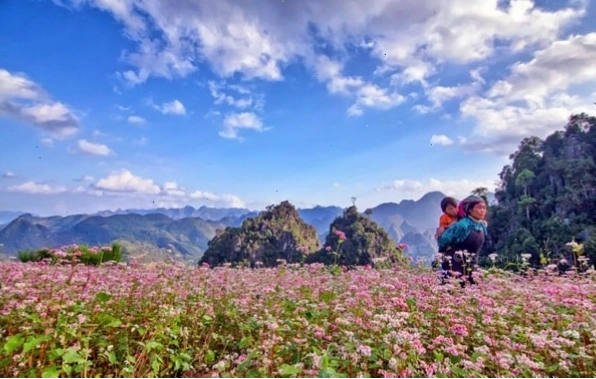 Hình ảnh cao nguyên đá Đồng Văn với những dãy núi đá vôi trùng điệp