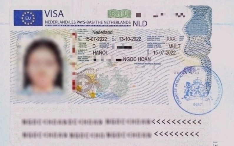 Hình ảnh minh họa mẫu visa Schengen