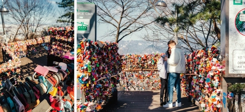Hòa cùng không khí lãng mạn khi treo ổ khóa trên tháp Namsan