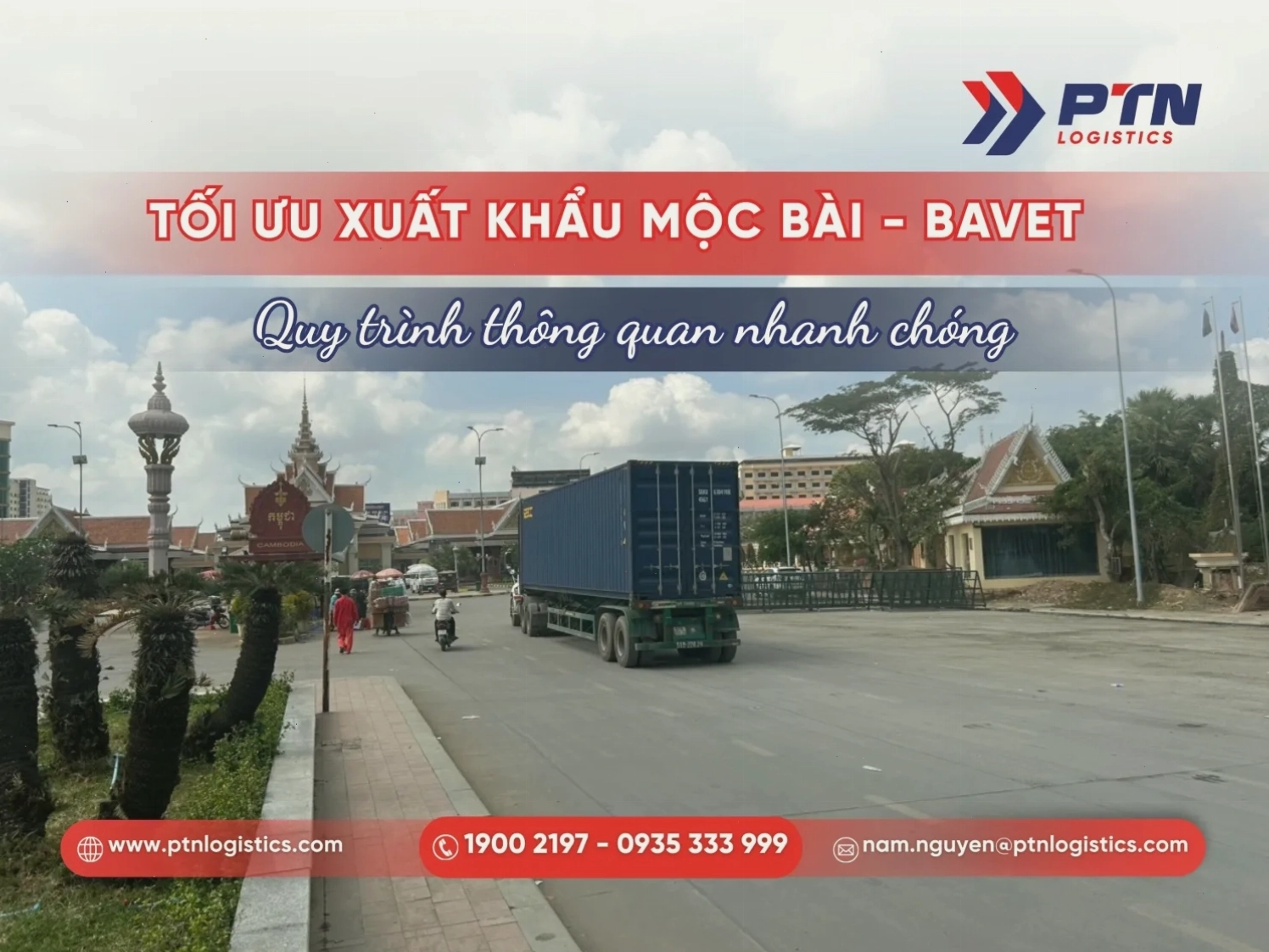 Hoạt động vận chuyển hàng hóa từ Mộc Bài sang cửa khẩu Bavet Campuchia
