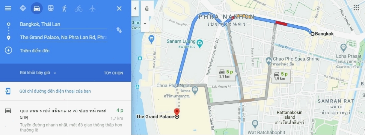 Hướng dẫn di chuyển đến Hoàng Cung Thái Lan bằng thuyền