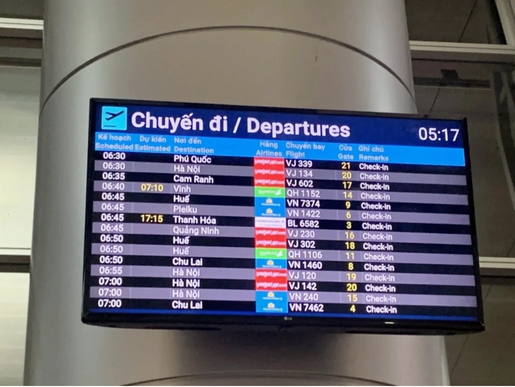 Hướng dẫn đọc bảng điện tử thông tin chuyến bay
