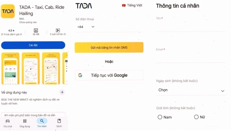 Hướng dẫn tải và đăng ký tài khoản ứng dụng TADA