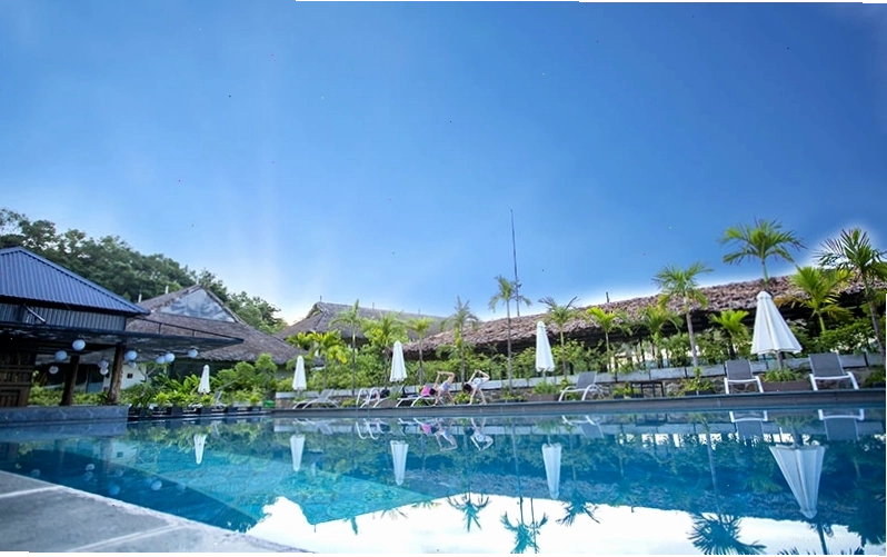 Không gian khuôn viên An Lạc Eco Farm & Hot Springs nhìn từ trên cao
