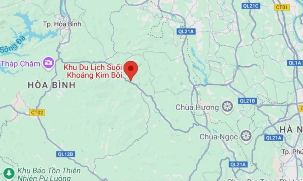 Khu du lịch suối khoáng Kim Bôi thuộc tỉnh Hòa Bình với không gian xanh mát