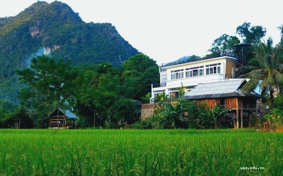 Khu vực sân vườn của Mai Châu Sunset Boutique
