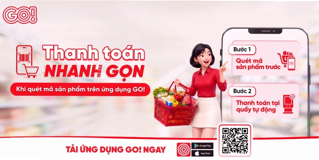 Khu vực trưng bày các sản phẩm khuyến mãi tại siêu thị GO! Thái Bình