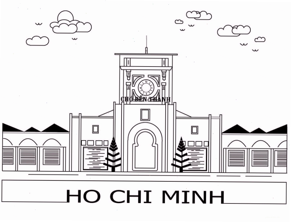 Khung cảnh Chợ Bến Thành nhìn từ xa