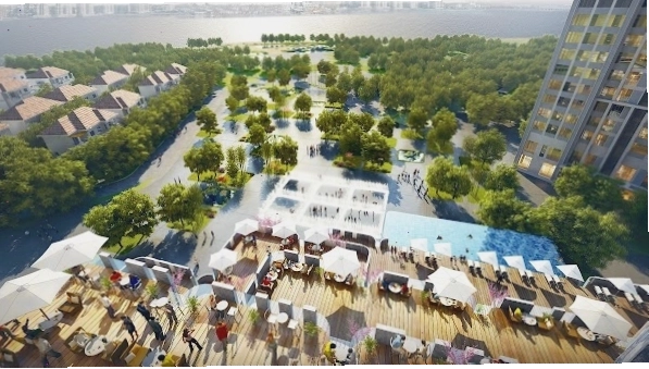 Khuôn viên xanh mát bao quanh tòa nhà Landmark 81