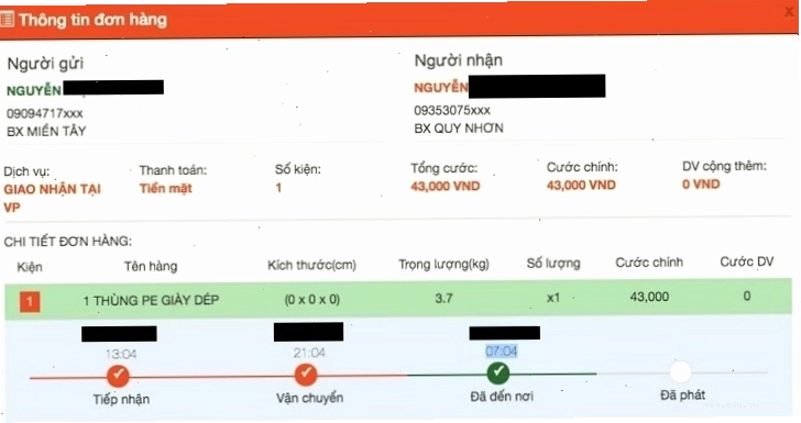 Kiểm tra đơn hàng Phương Trang