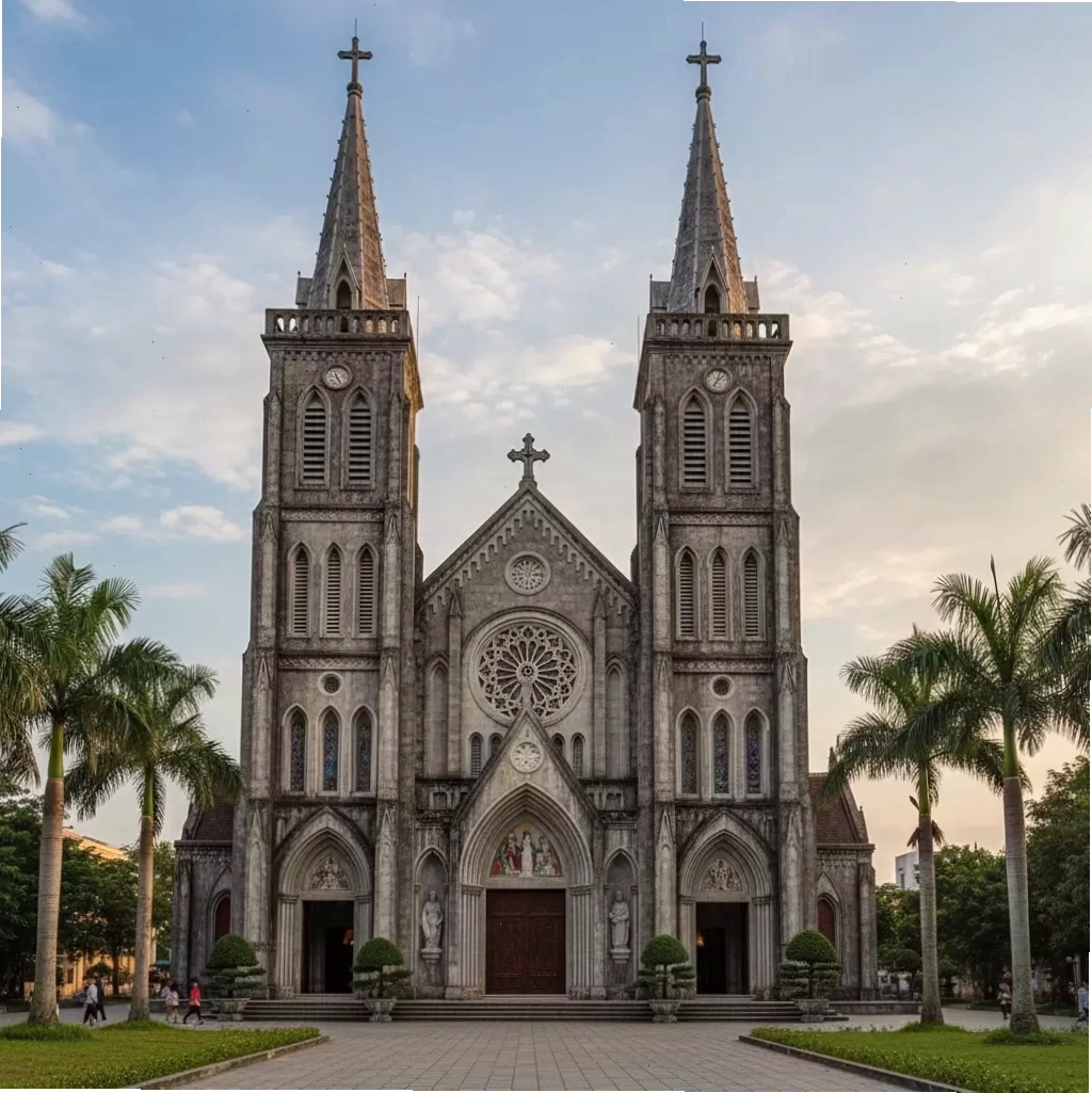 Kiến trúc Gothic uy nghi tại Nhà thờ Chánh tòa Phú Cường, Bình Dương