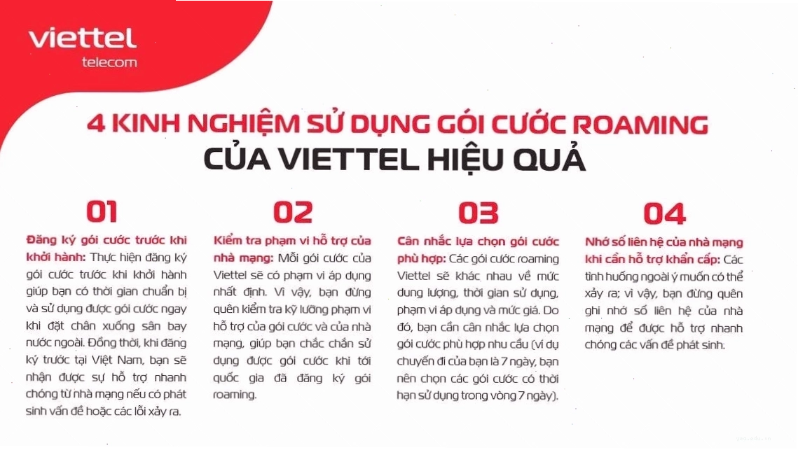 Kinh nghiệm sử dụng gói cước roaming Viettel