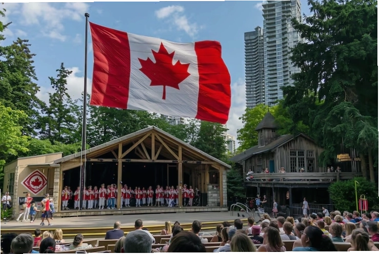 Lễ kỷ niệm Ngày Canada với biểu tượng lá phong đặc trưng