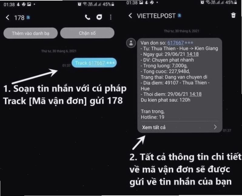 Liên hệ tổng đài Viettel Post để tra cứu vận đơn
