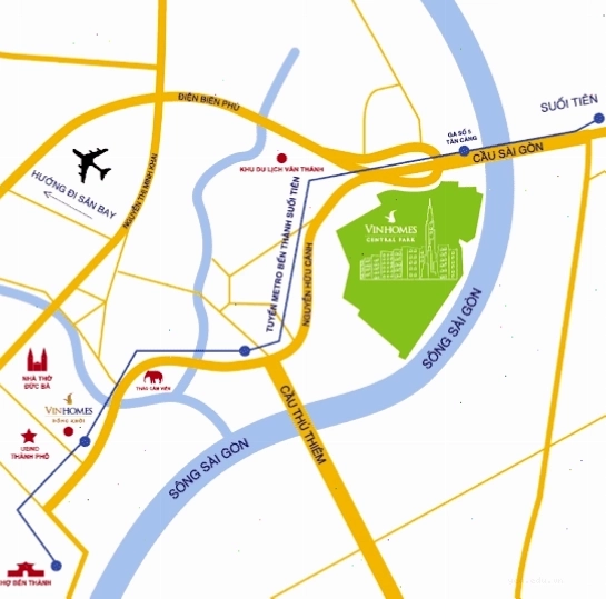 Lối vào Landmark 81 từ khu vực Vinhomes Central Park