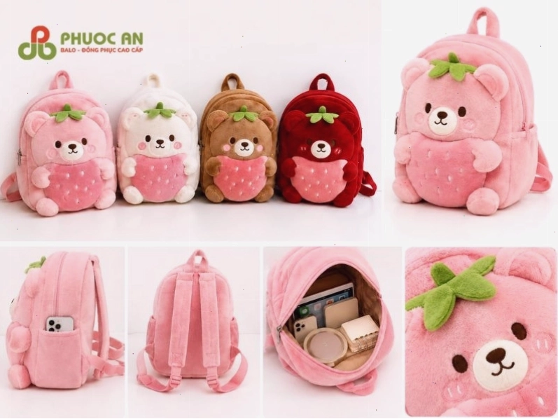 Mẫu balo hình thú cho bé với hình ảnh gấu Lotso