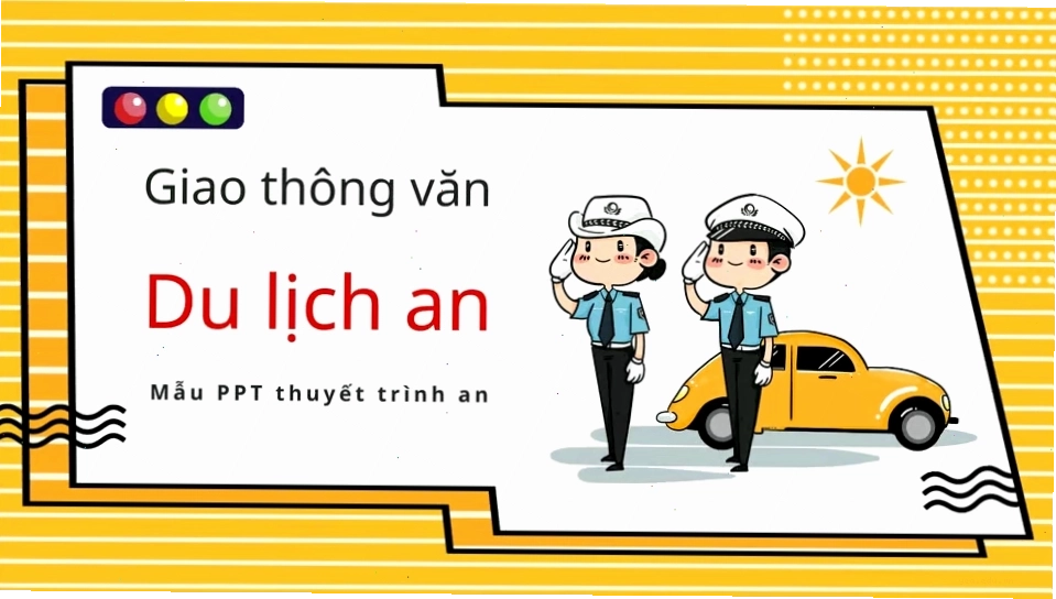 Mẫu powerpoint phim hoạt hình thuyết trình về an toàn giao thông