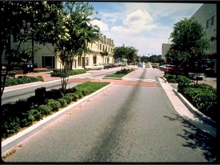 Minh họa các biện pháp traffic calming trong đô thị
