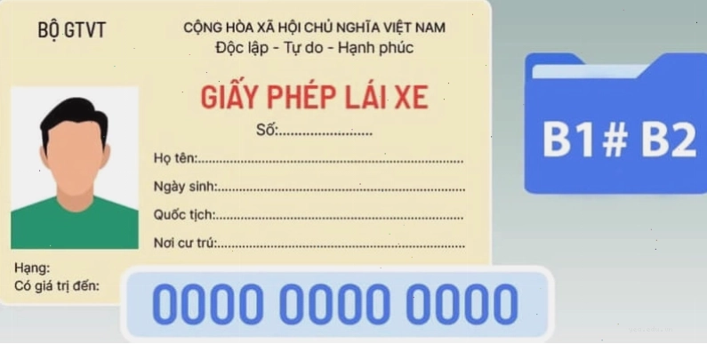 Minh họa sự khác biệt giữa bằng lái xe B1 và B2