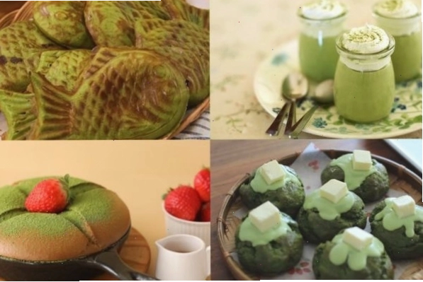 Món tráng miệng hấp dẫn với hương vị trà xanh matcha.