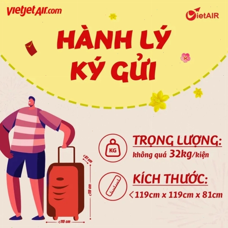 Mua thêm hành lý ký gửi Vietjet Air tại sân bay