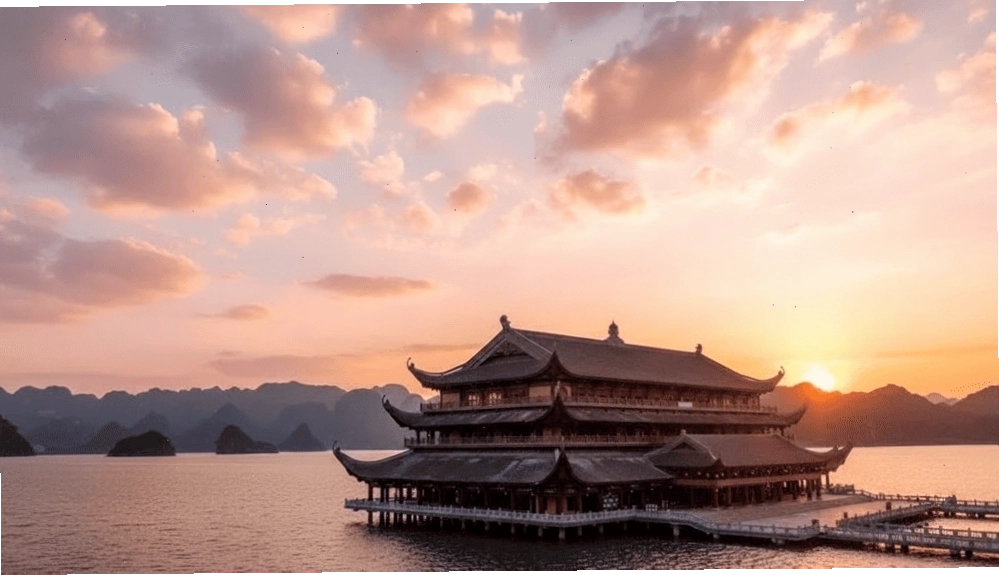 Nhà khách Thủy Đình nhìn ra hồ Tam Chúc