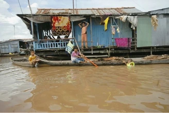 Nhà miền Tây với hàng rào cây xanh