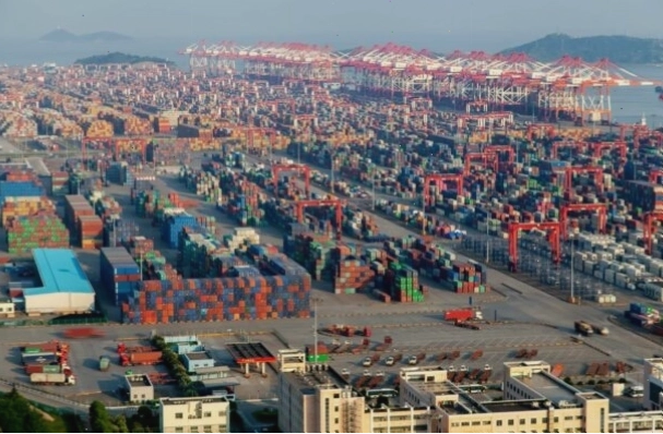 Nhân viên bưu chính đang xử lý các kiện hàng