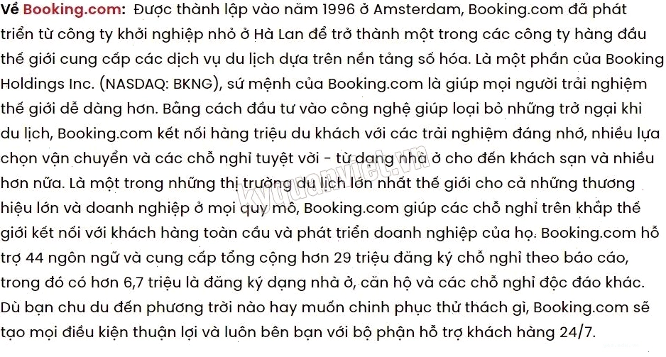 Nhân viên chăm sóc khách hàng Booking.com hỗ trợ người dùng