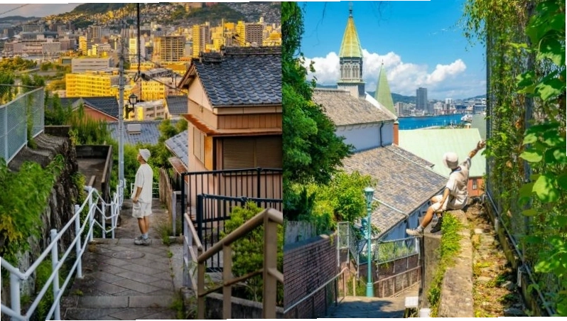 Nhiều du khách khác nhau cùng khám phá vẻ đẹp của Nagasaki