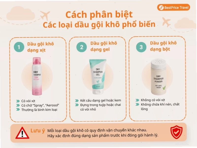 Phân biệt các loại dầu gội khô phổ biến