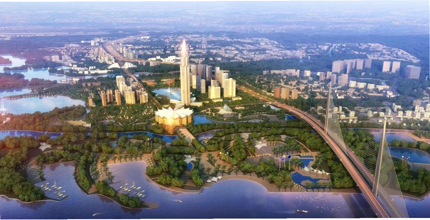 Phối cảnh tổng thể của thành phố thông minh Đông Anh trong tương lai