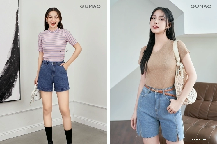 Phối đồ đi Singapore áo thun và quần short thoải mái