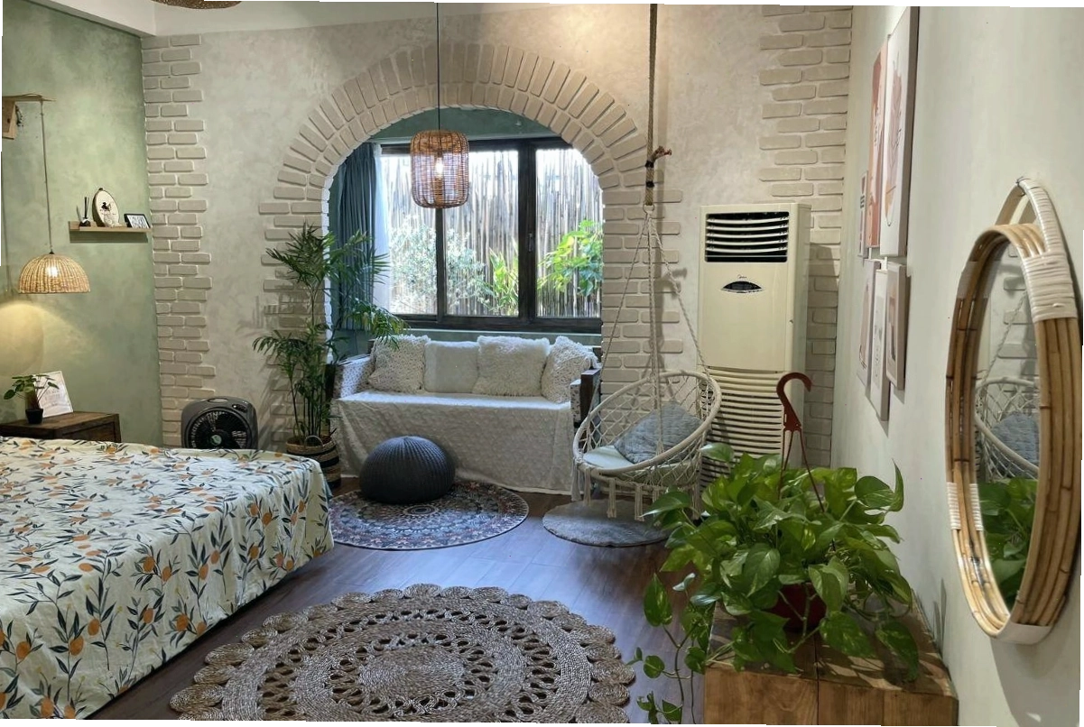 Phòng nhà nghỉ phong cách Bohemian đầy màu sắc