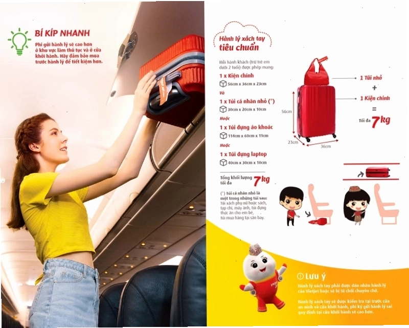 Quy định 7kg hành lý xách tay Vietjet cần lưu ý 4