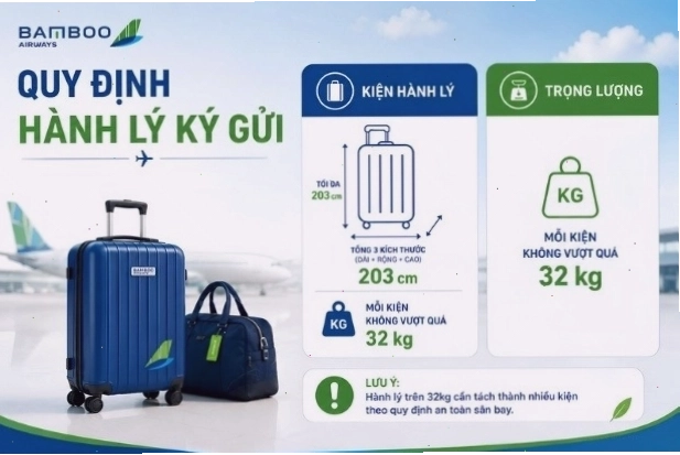 Quy định hành lý Bamboo Airways đối với hành lý ký gửi
