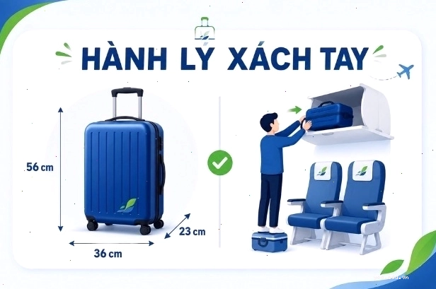 Quy định hành lý xách tay Bamboo Airways về trọng lượng và kích thước