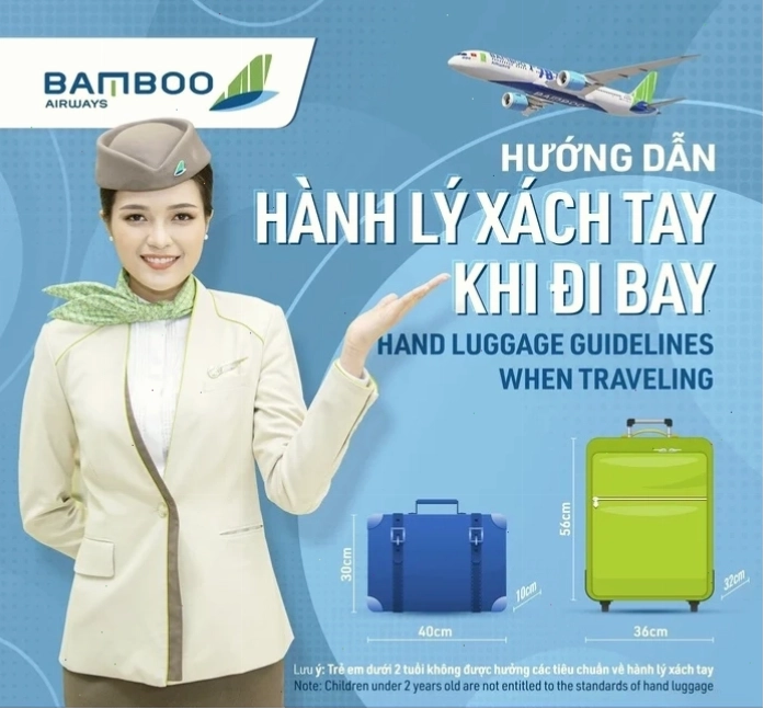 Quy định hành lý xách tay Bamboo Airways về trọng lượng và kích thước