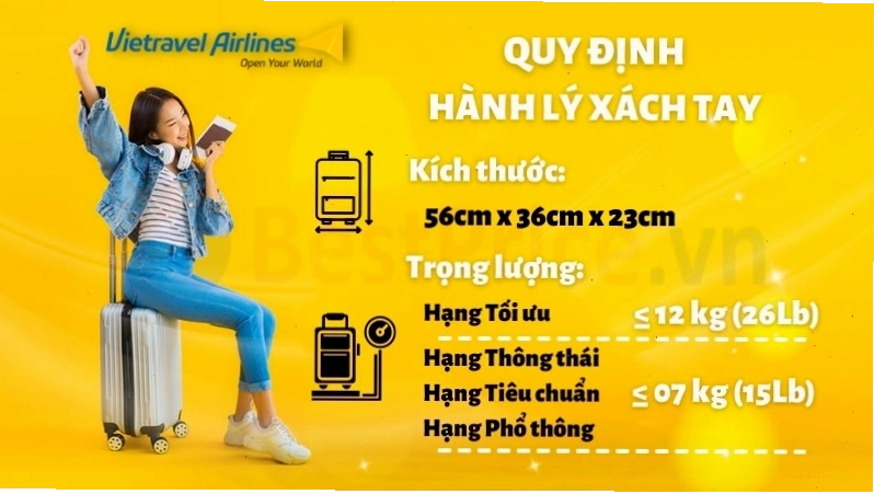 Quy định hành lý xách tay Vietravel Airlines