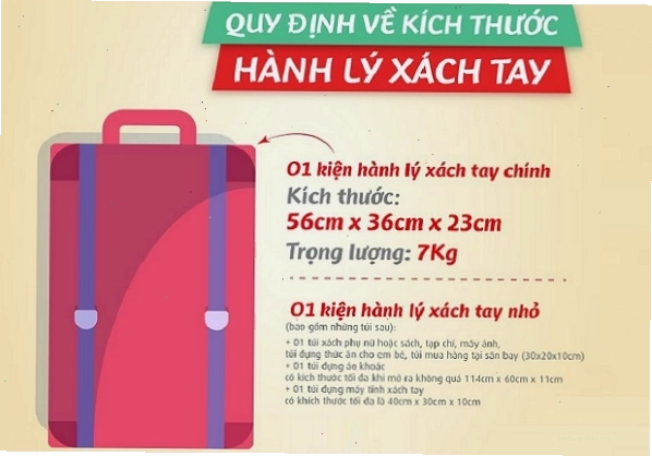 Quy định kích thước về hành lý xách tay của Vietjet Air