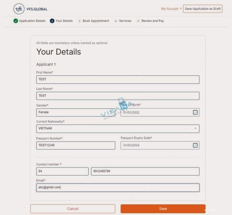 Quy trình đặt lịch hẹn visa Đức tại VFS Global