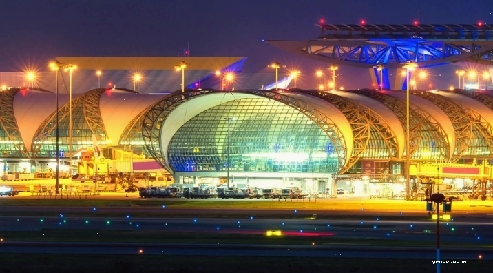 Sân bay quốc tế Suvarnabhumi với kiến trúc hiện đại