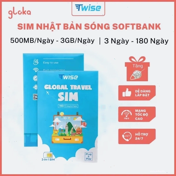 Sim du lịch Nhật Bản Twise sóng Softbank
